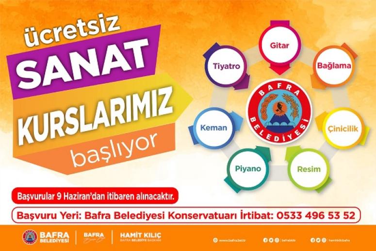 BAFRA'DA ÜCRETSİZ SANAT KURSLARI YENİDEN BAŞLIYOR