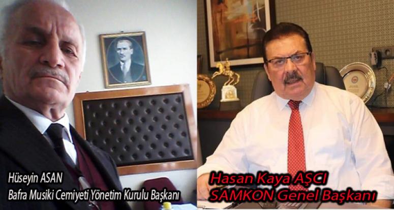 Bafra Musiki Cemiyeti Yönetim Kurulu Başkanından Kaya Aşcı’ya Tebrik