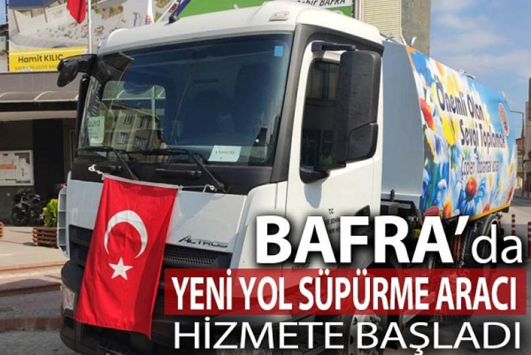 BAFRA'DA YENİ YOL SÜPÜRME ARACI HİZMETTE