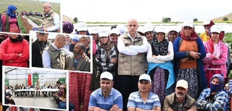 BAKAN KİRİŞCİ KAHRAMANMARAŞLI ÇİFTÇİLERLE BULUŞTU