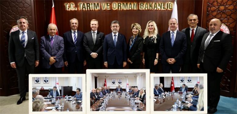 BAKAN YUMAKLI, TÜRKİYE GIDA VE İÇECEK SANAYİİ DERNEKLERİ FEDERASYONU TEMSİLCİLERİ İLE BİR ARAYA GELDİ