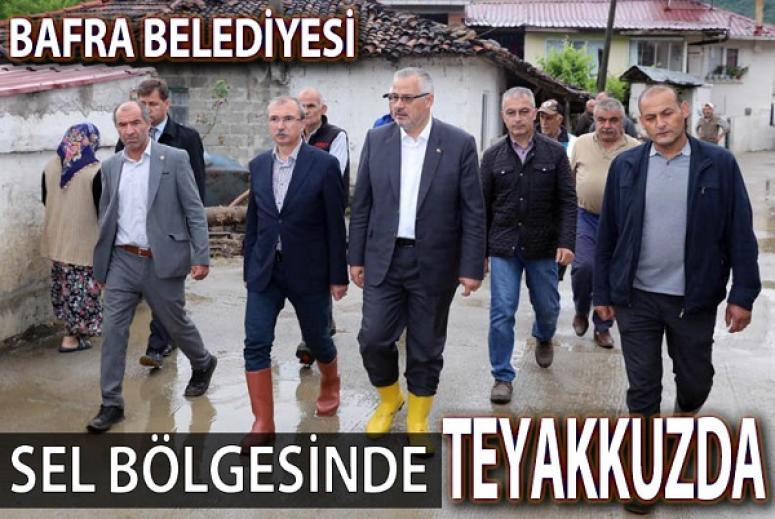 BAFRA BELEDİYESİ SEL BÖLGESİNDE TEYAKKUZDA