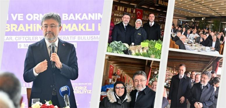 BAKAN YUMAKLI, SİLİVRİ'DE ÇİFTÇİ VE MUHTARLARLA BİR ARAYA GELDİ