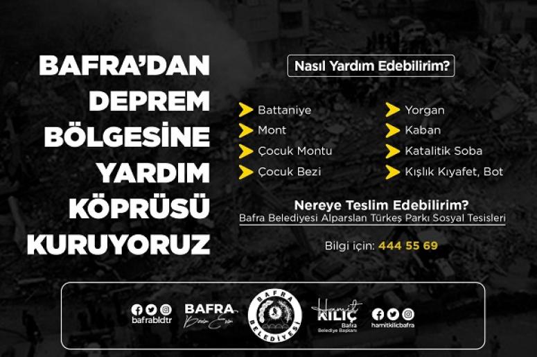 BAFRA BELEDİYESİ DEMPREM YARDIM KAMPANYASI