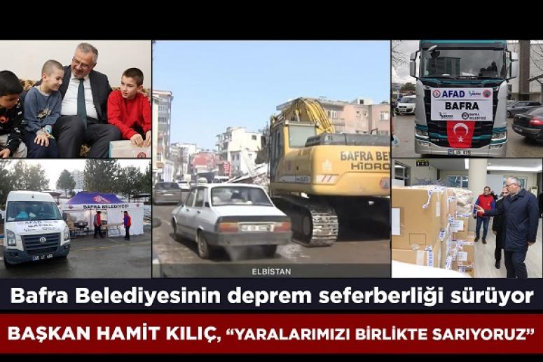 Bafra Belediyesinin deprem seferberliği sürüyor